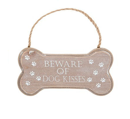 Bone Plaque - Beware of Dog Kisses